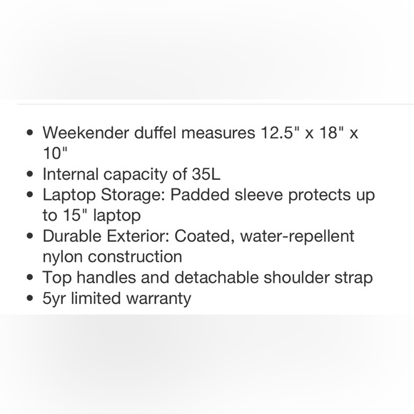 Open Story Black Duffle Bag - Like New! - Picture 10 of 10